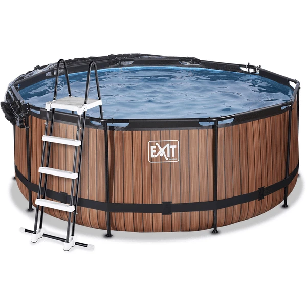 EXIT TOYS EXIT Wood Pool ø360x122cm Met Afdekking, Sand Filter- En Warmtepomp, Bruin 3 EXIT TOYS EXIT Wood Pool ø360x122cm Met Afdekking, Sand Filter- En Warmtepomp, Bruin - Afbeelding 3