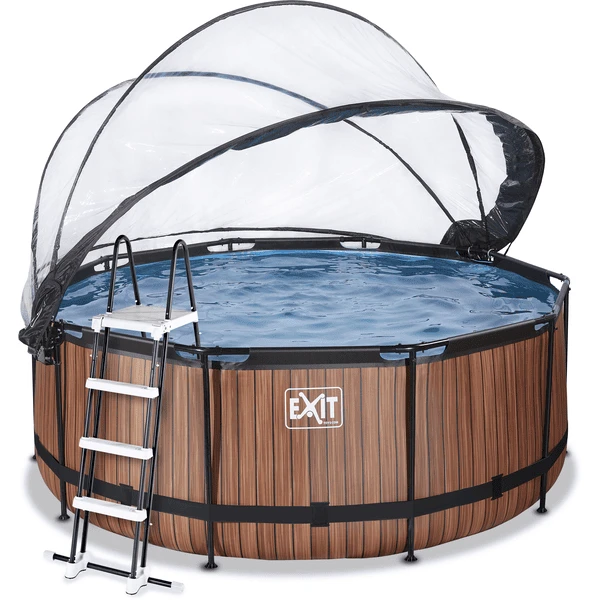 EXIT TOYS EXIT Wood Pool ø360x122cm Met Afdekking, Sand Filter- En Warmtepomp, Bruin 5 EXIT TOYS EXIT Wood Pool ø360x122cm Met Afdekking, Sand Filter- En Warmtepomp, Bruin - Afbeelding 5