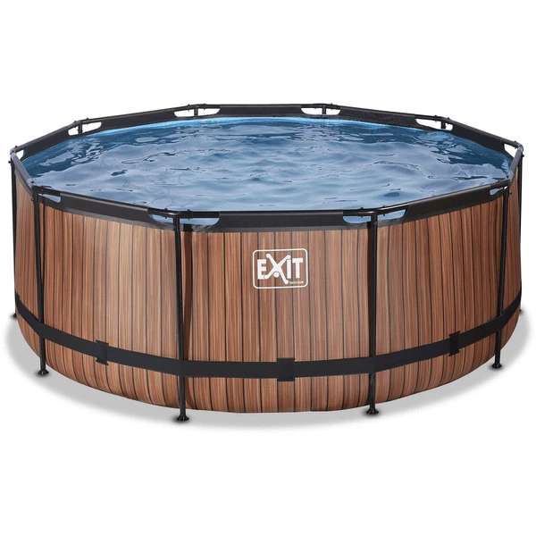 EXIT TOYS EXIT Wood Pool ø360x122cm Met Zandfilterpomp, Bruin 2 EXIT TOYS EXIT Wood Pool ø360x122cm Met Zandfilterpomp, Bruin - Afbeelding 2