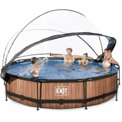 EXIT TOYS EXIT Wood Zwembad ø360x76cm Met Overkapping En Filterpomp - Bruin -EXIT TOYS Winkel exit wood zwembad o360x76cm met overkapping en filterpomp bruin a269445 4