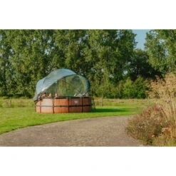 EXIT TOYS EXIT Wood Zwembad ø427x122cm Met Zandfilterpomp En Overkapping - Bruin -EXIT TOYS Winkel exit wood zwembad o427x122cm met zandfilterpomp en overkapping bruin 10