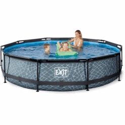 EXIT TOYS EXIT-zwembad Stone ø 360 X 76 Cm Met Filterpomp - Grijs -EXIT TOYS Winkel exit zwembad stone o 360 x 76 cm met filterpomp grijs a294977 3